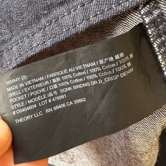 THEORY Crip Denim Square Neck Pinafore Dress in Indigo Size 2 NWT - Picture 9 of 11